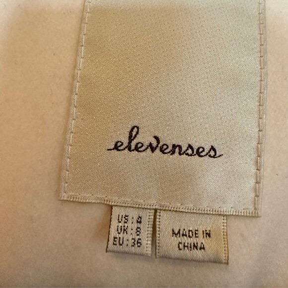 Anthropologie Elevenses Cream Pea Coat Size 4 - Picture 8 of 8